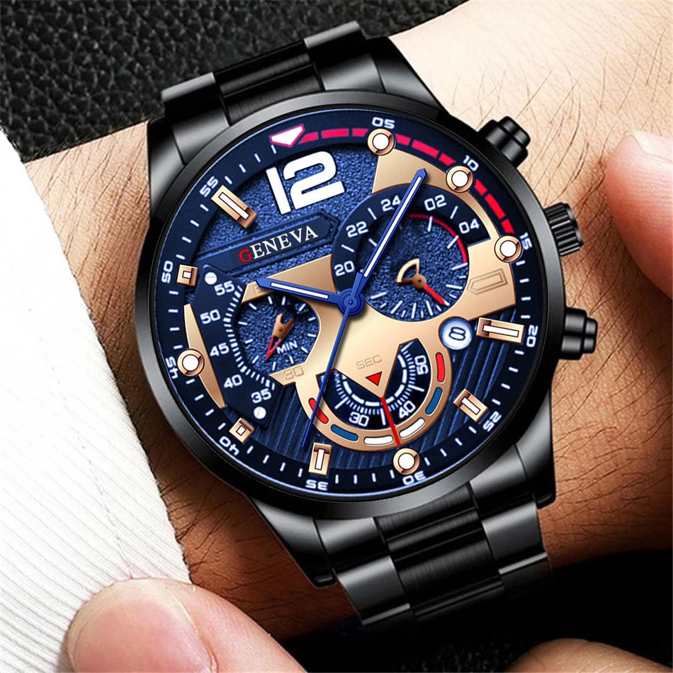 Fashion Watches Stainless Steel Band Analog Quartz Wristwatch