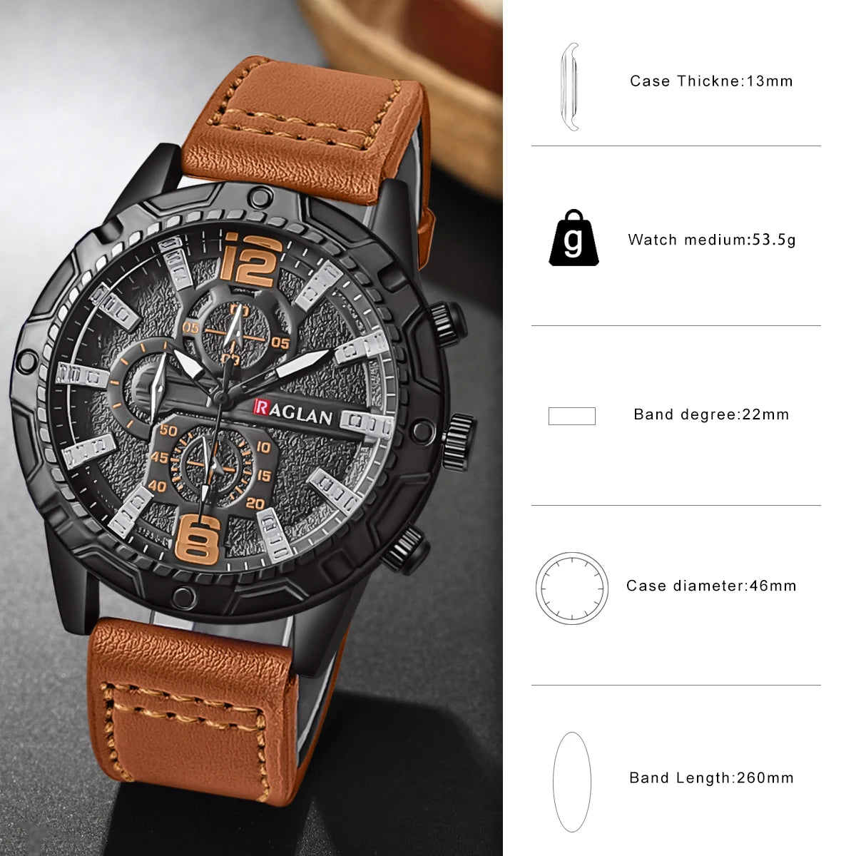 Top Brand Watch For Men Fashion Watches Leather Strap Wristwatch