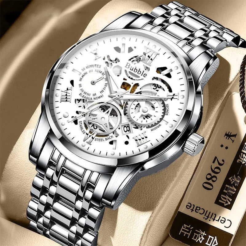 High End Luxury Versatile Quartz Wristwatches Waterproof Roman Hollow Watch