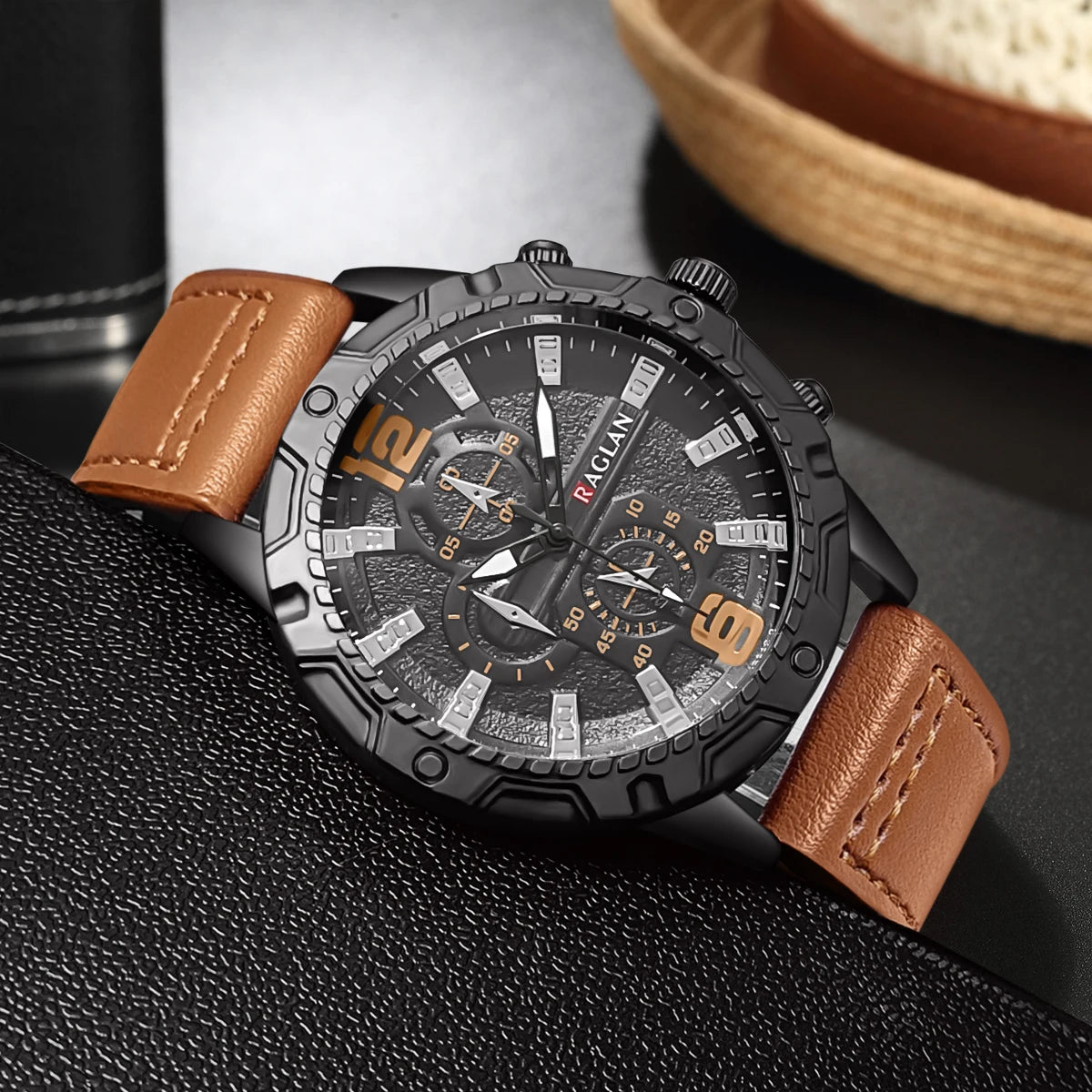 Top Brand Watch For Men Fashion Watches Leather Strap Wristwatch