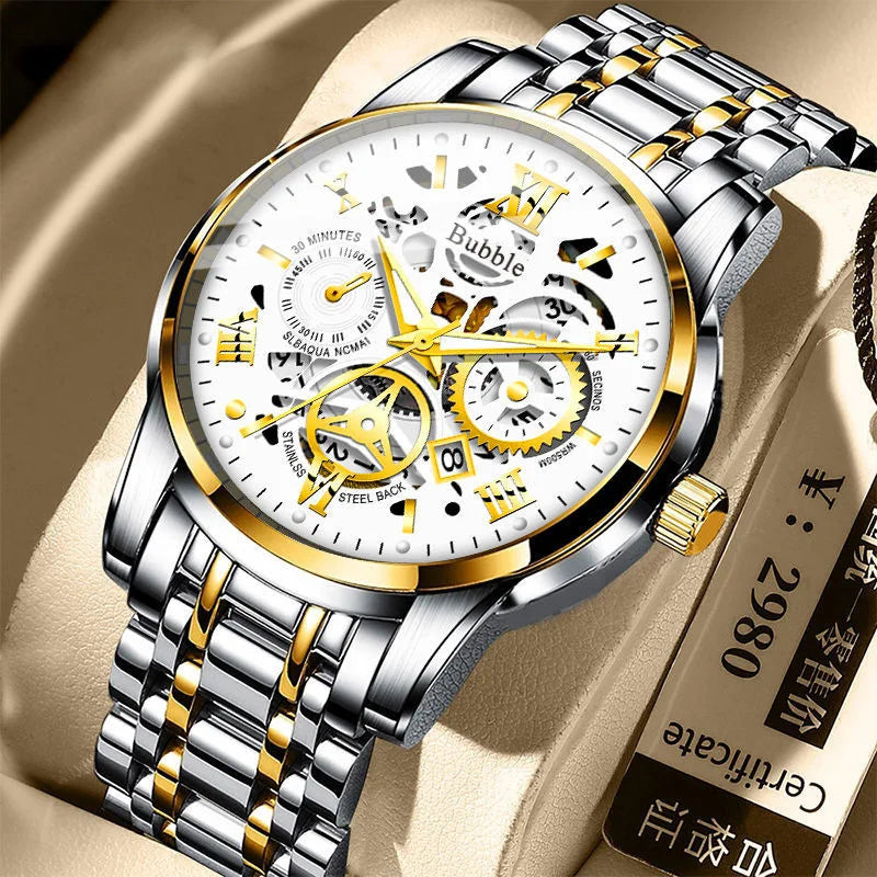 High End Luxury Versatile Quartz Wristwatches Waterproof Roman Hollow Watch