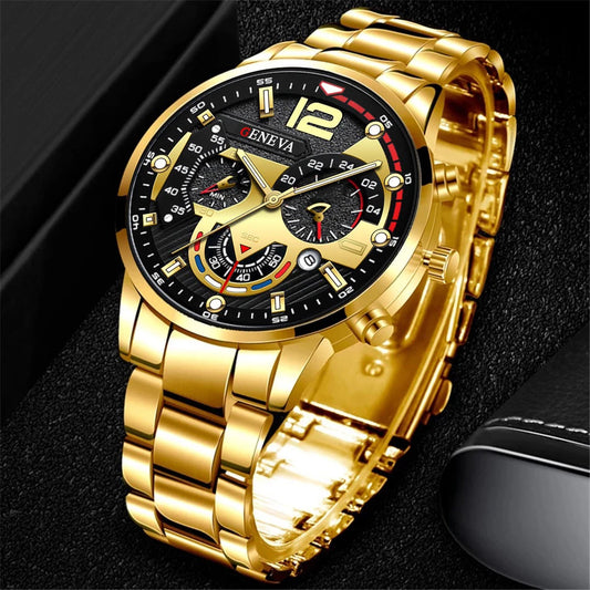 Fashion Watches Stainless Steel Band Analog Quartz Wristwatch