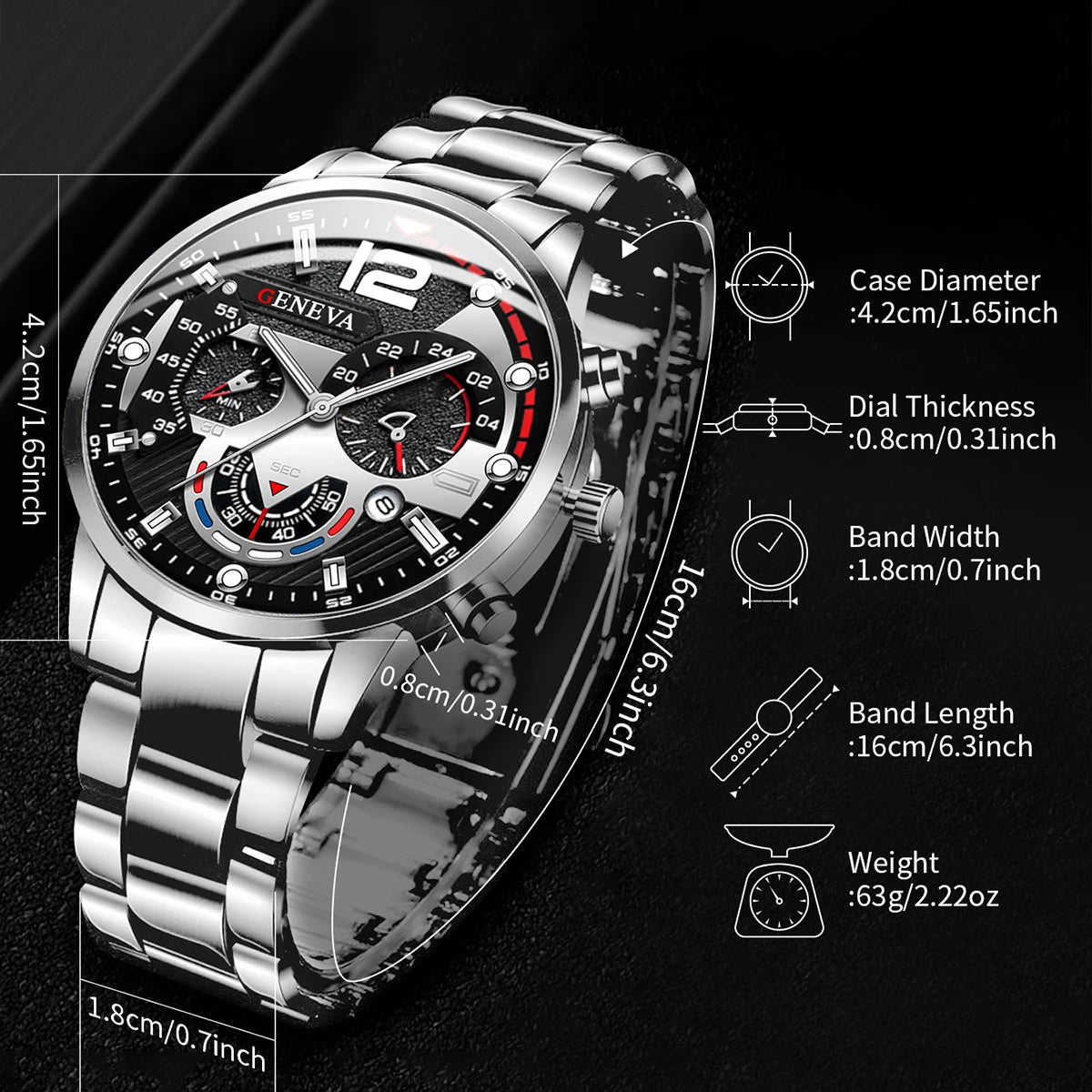Fashion Watches Stainless Steel Band Analog Quartz Wristwatch