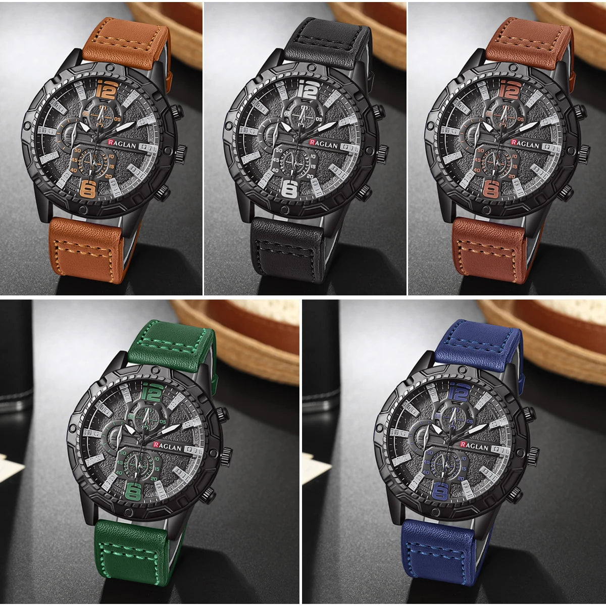 Top Brand Watch For Men Fashion Watches Leather Strap Wristwatch