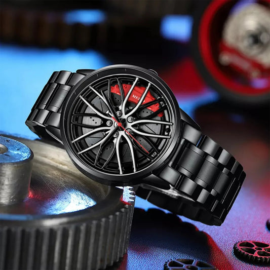Sports Watches With Car Wheel Rim Hub Design